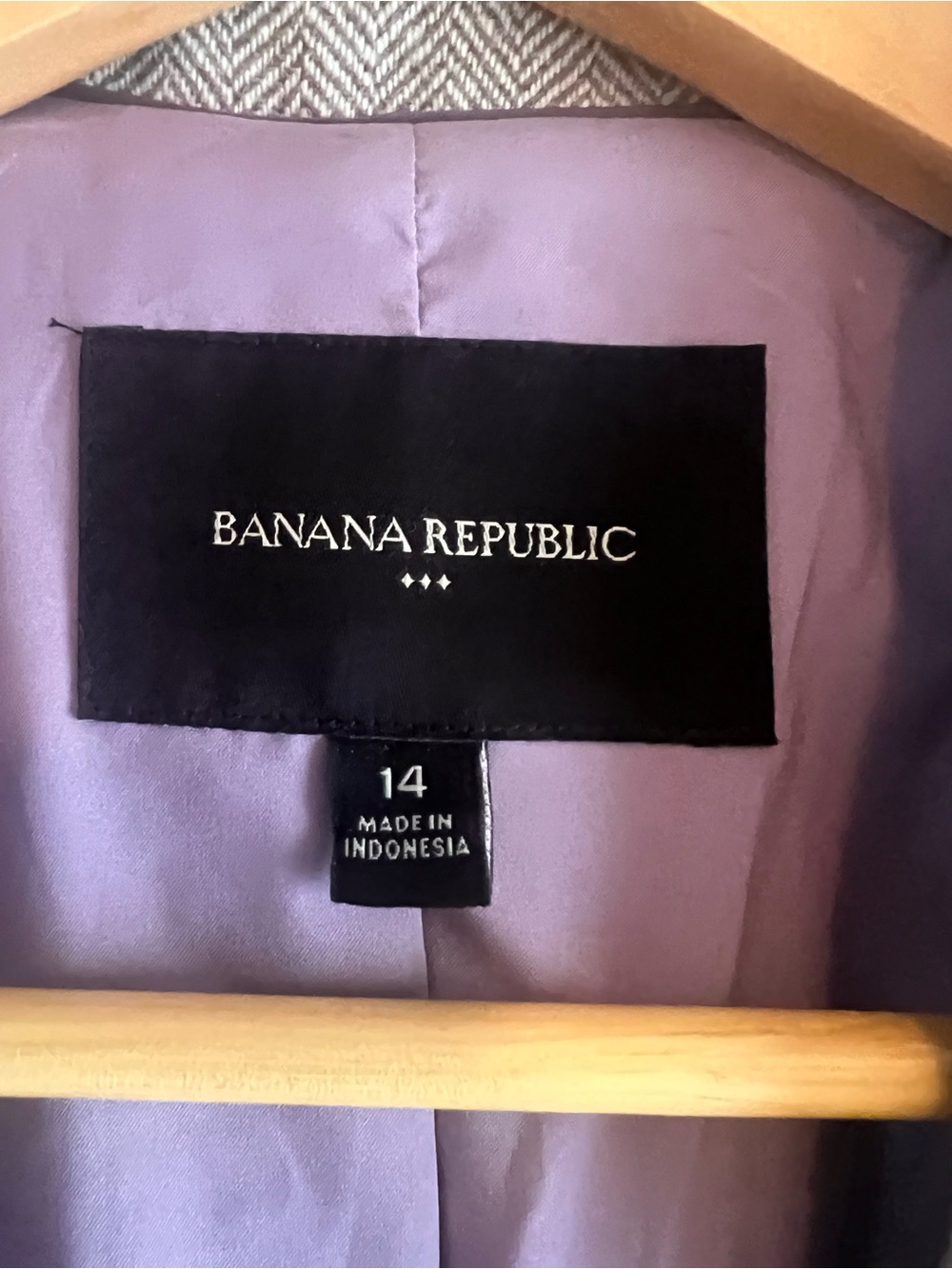 Banana Republic wool blend Herringbone Academy blazer Sz 14 excellent condition - Picture 11 of 14